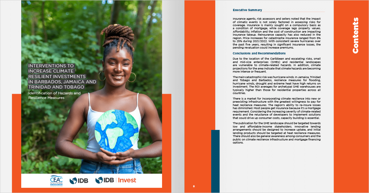 Intervenções para aumentar os investimentos resilientes ao clima em Barbados, Jamaica e Trinidad e Tobago