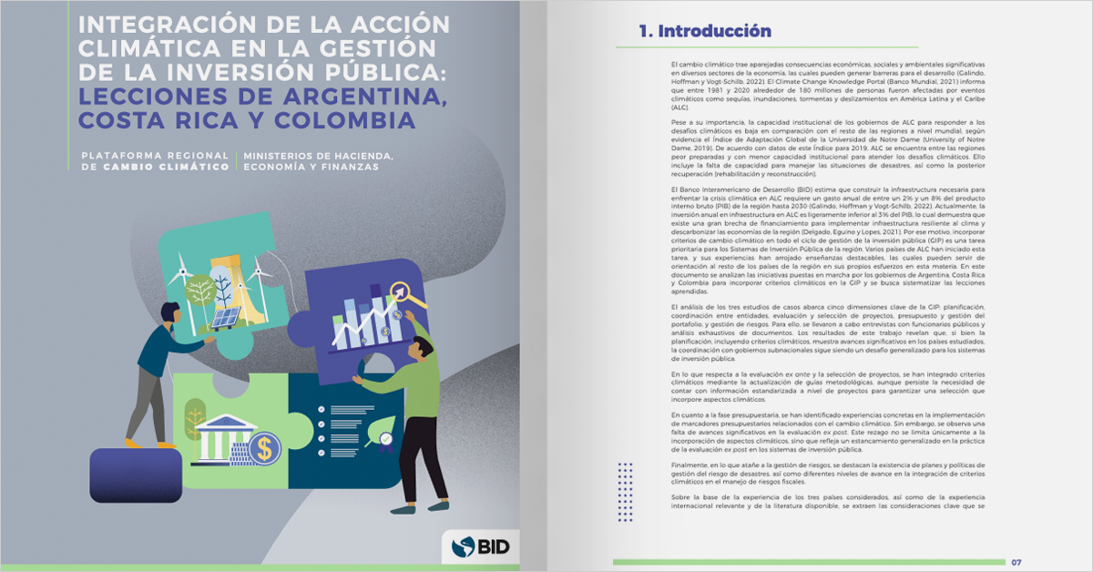 Integrating climate action into public investment management: lessons from Argentina, Costa Rica and Colombia